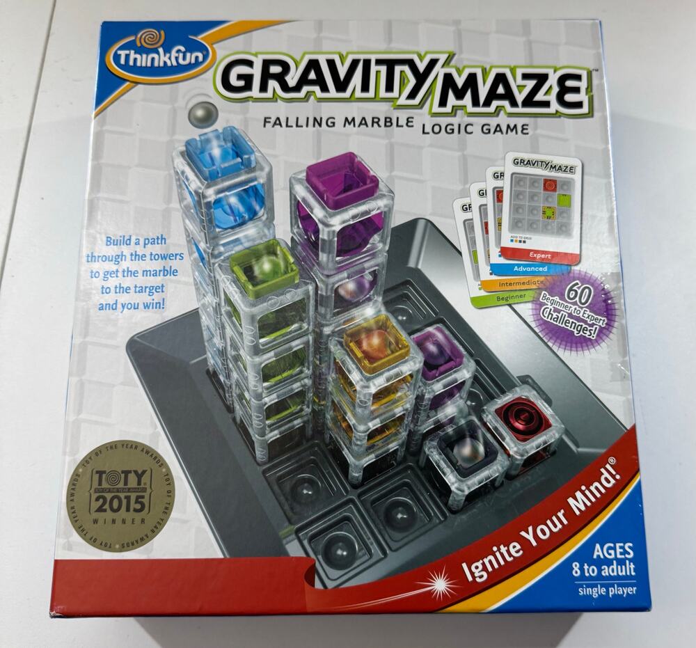 ThinkFun GRAVITY MAZE Falling Marble Logic Brain Game 2014 New Cards